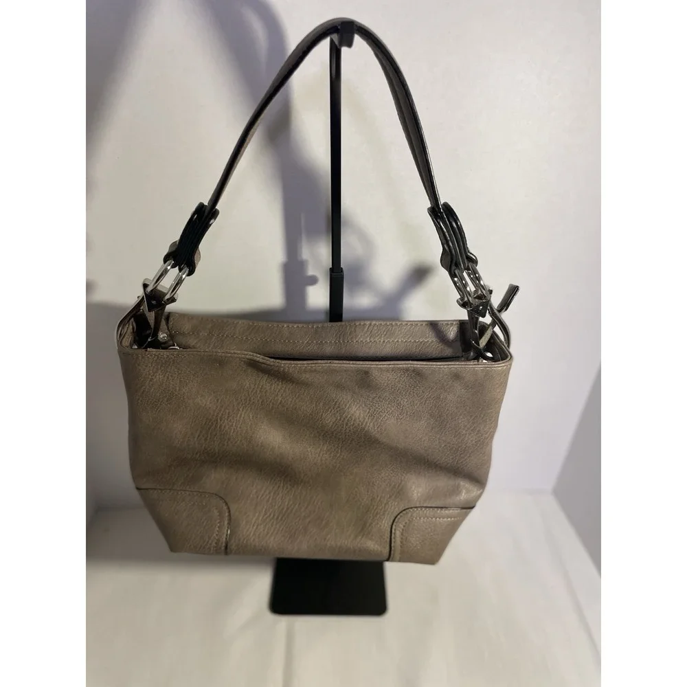 🟡Taupe Faux‎ Leather Shoulder Bag, Minimalist Hobo Purse, Every Day Casual Bag